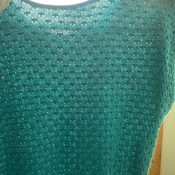 Vintage blue knit cap sleeve sweater top - Picture 4 of 6